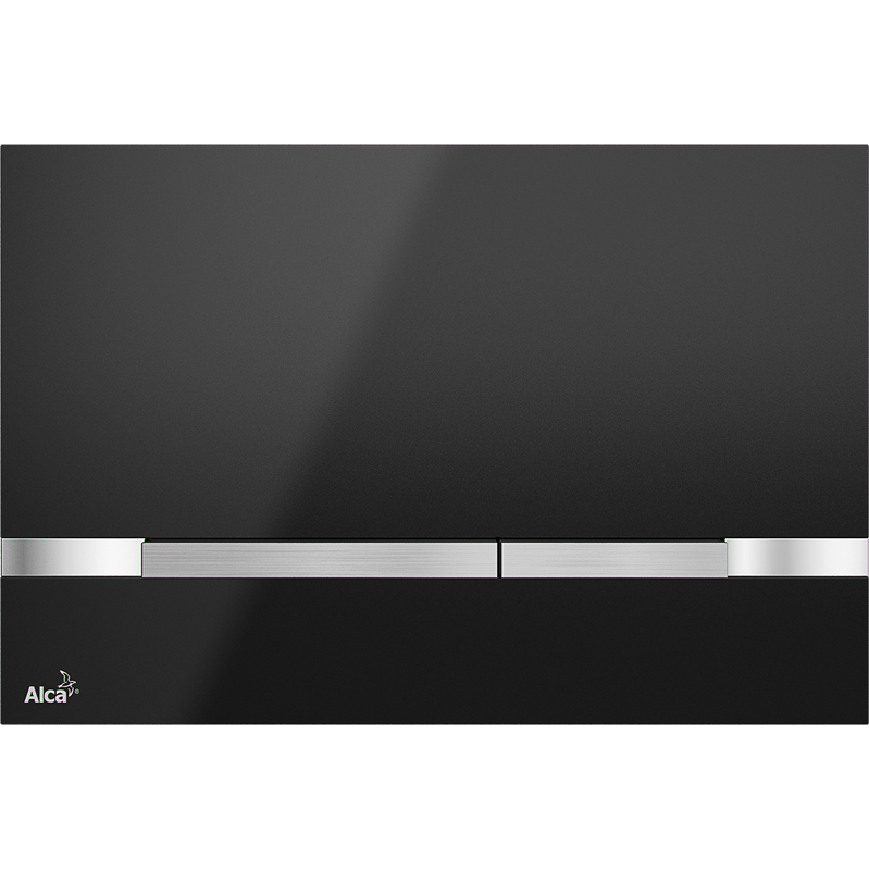 Кнопка смыва AlcaPlast Flat STRIPE-BLACK черный