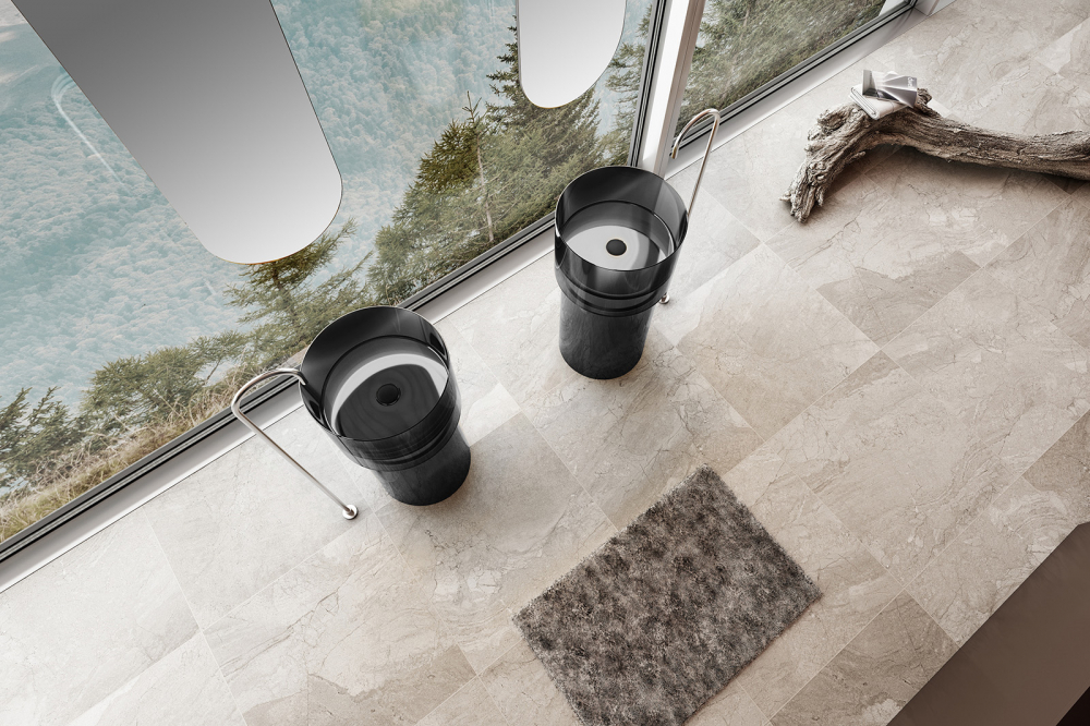 Раковина напольная 45см ABBER Kristall AT2701Onyx черный