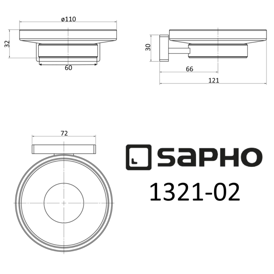 Мыльница Sapho OLYMP 1321-02 хром