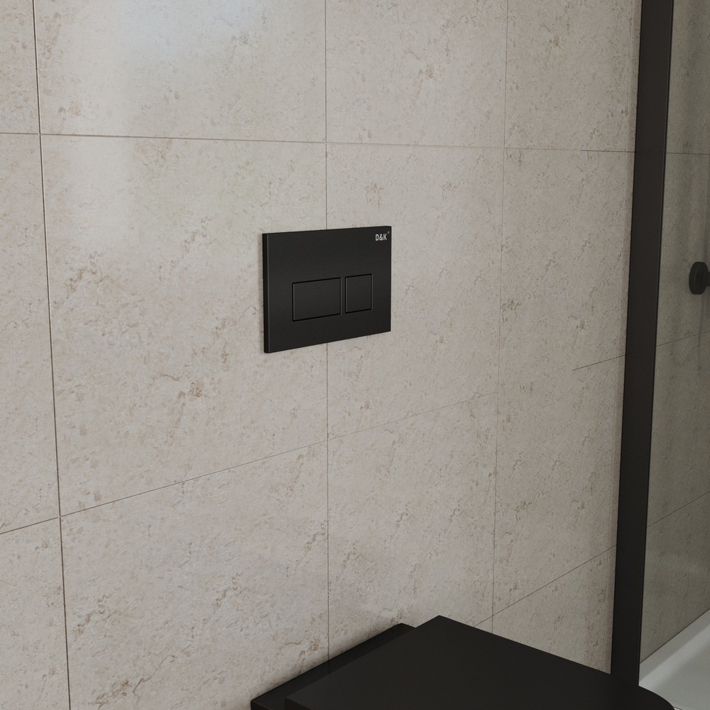 Кнопка смыва для унитазов D&K Berlin DB1439025 черный матовый