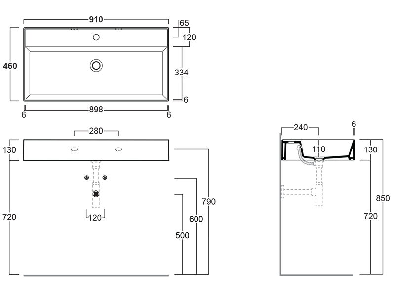 Раковина 90см Simas Agile AG91 белый