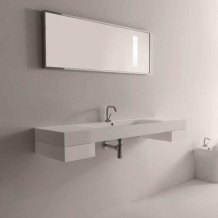 Раковина подвесная / накладная 140см Kerasan Cento 353501*1 белый