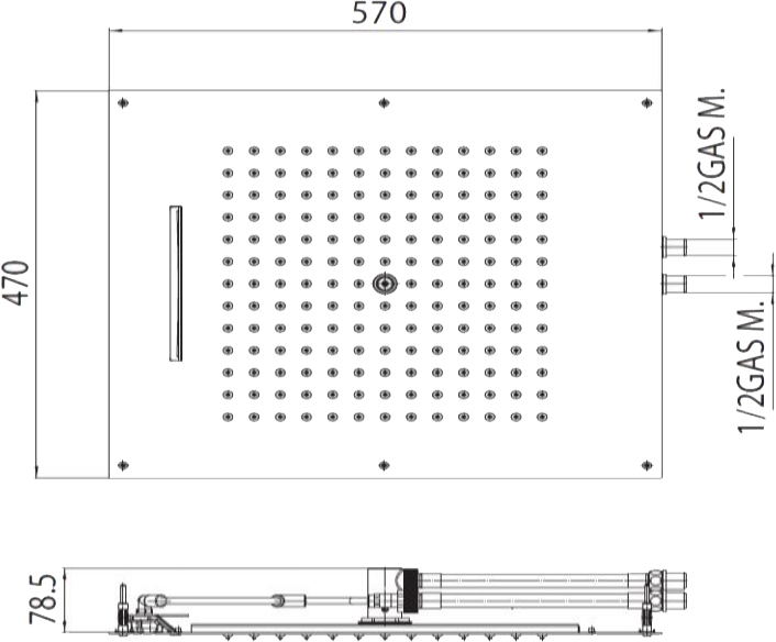 Верхний душ Bossini Dream H38925.030 хром