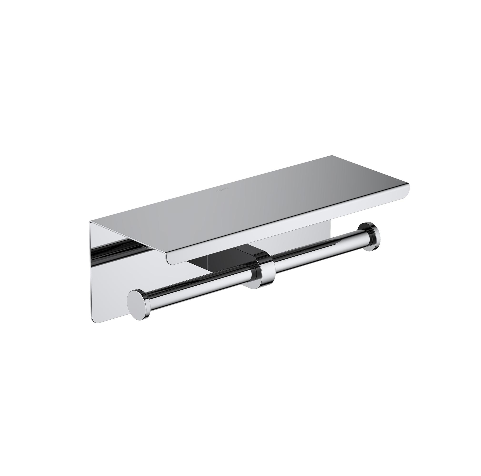 Держатель туалетной бумаги двойной с полкой Aquatek Оберон AQ4909CR хром