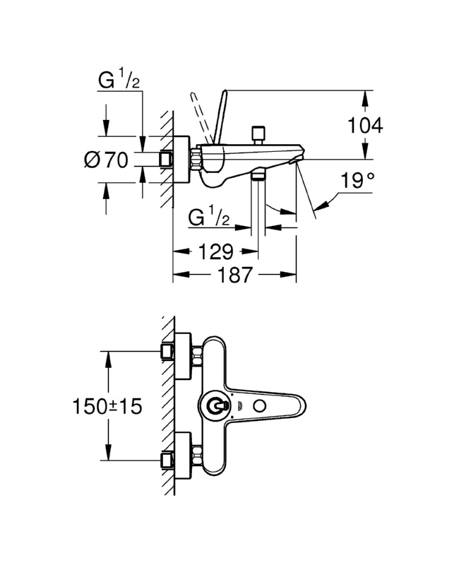 Смеситель для ванны Grohe Eurodisc Joy 23431LS0 белая луна/хром