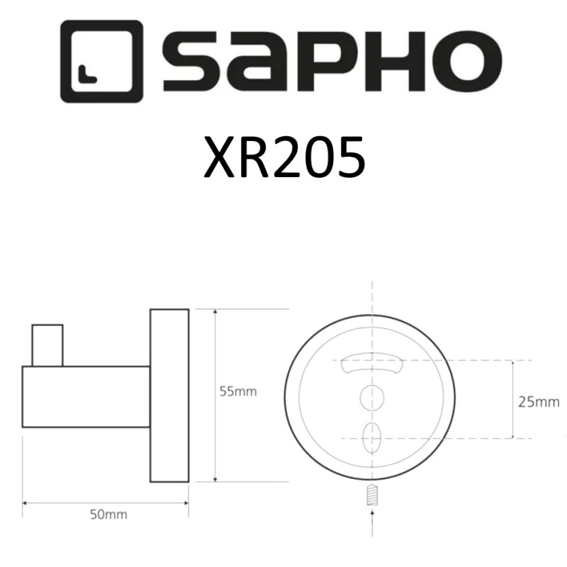 Крючок Sapho X-ROUND XR205 хром