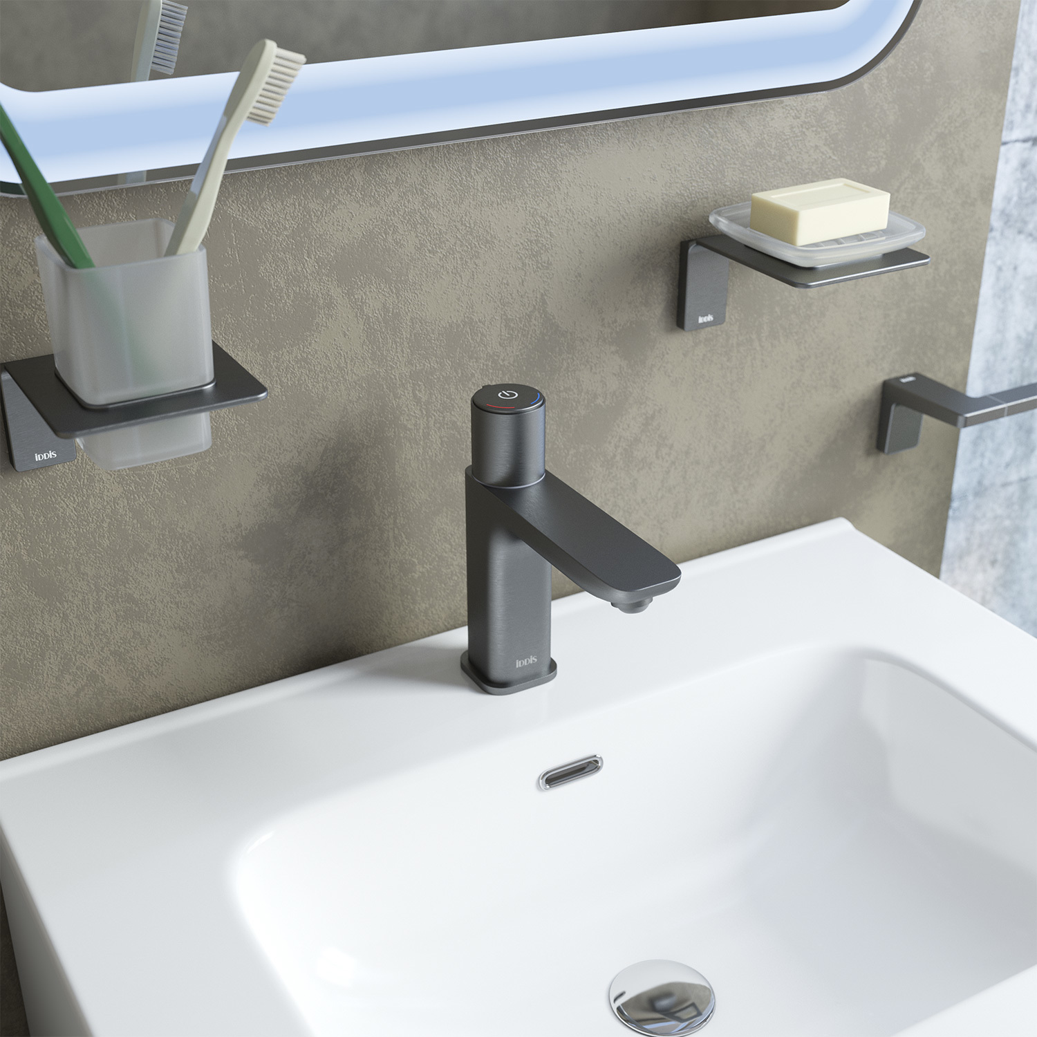 Смеситель для раковины IDDIS Slide SLIGMBTi01 графит матовый