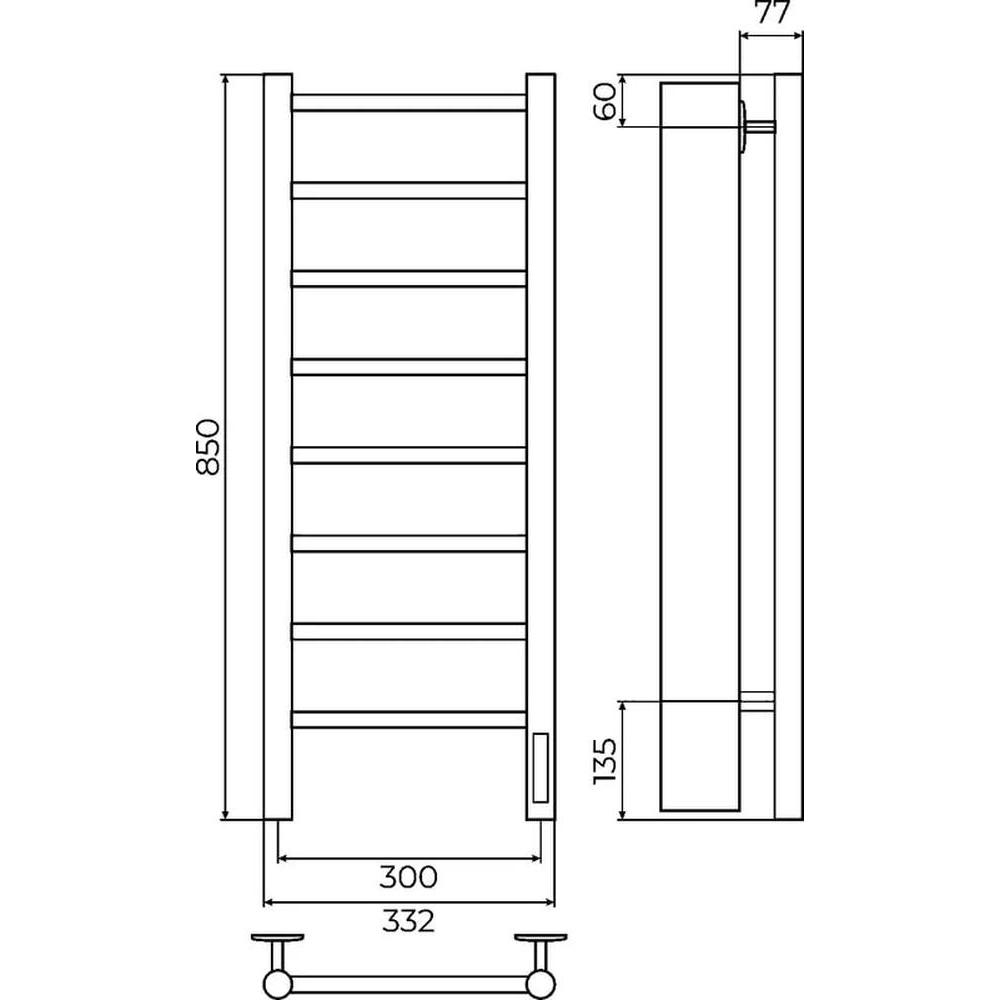 Полотенцесушитель электрический Terminus Аврора П8 30х85