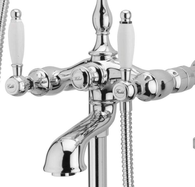 Смеситель для ванны Webert Dorian DO720801 Хром Белый