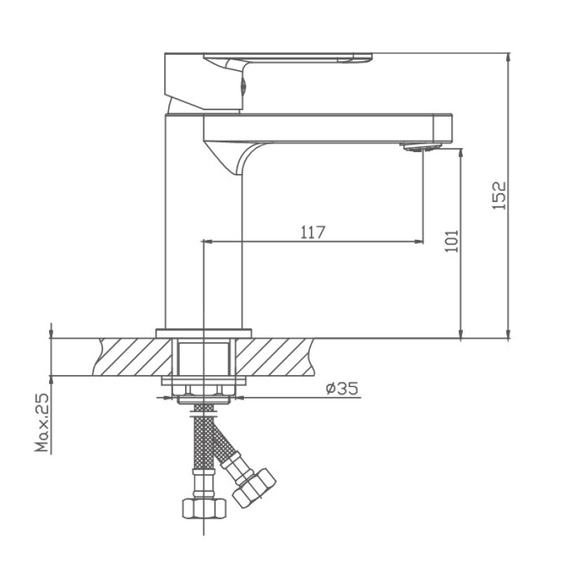 Смеситель для раковины Haiba HB10617, хром