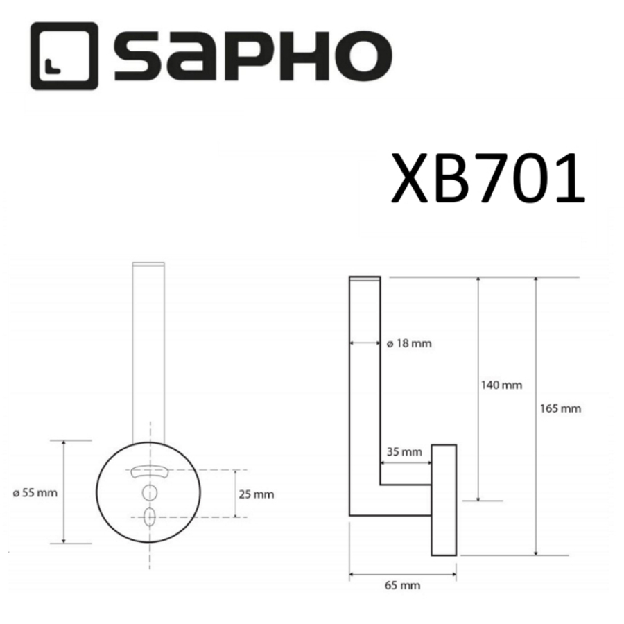 Держатель туалетной бумаги Sapho X-ROUND BLACK XB701 черный