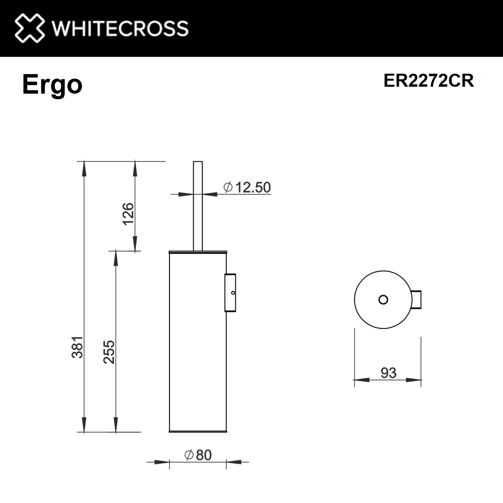 Ершик подвесной WHITECROSS Ergo ø80 мм ER2272CR (хром)