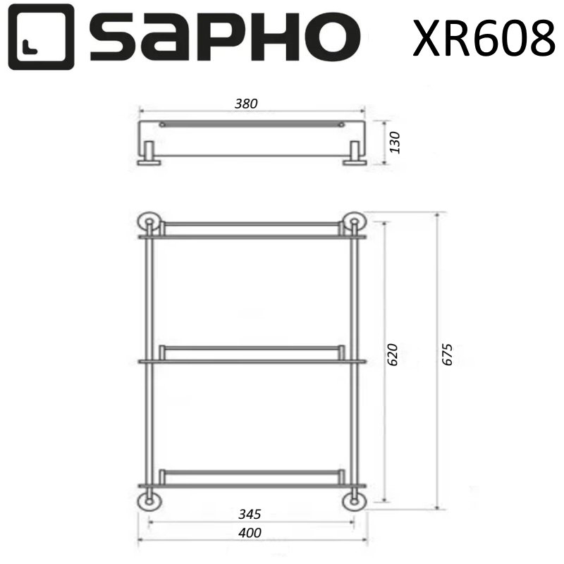 Полка Sapho X-ROUND XR608 хром