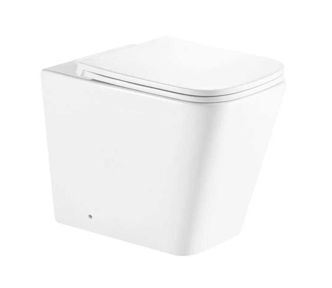 Унитаз приставной безободковый GID TRS-264 с сиденьем микролифт, белый