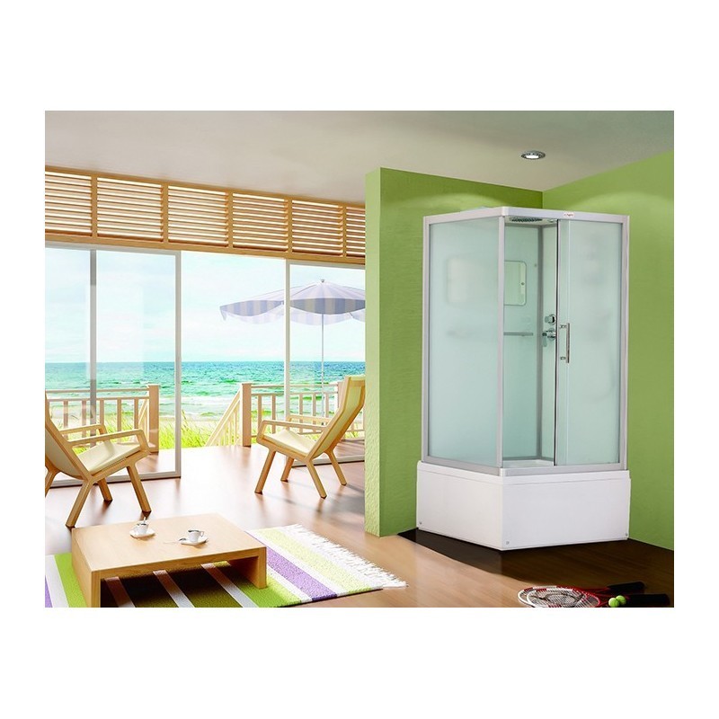 Душевая кабина Esbano ESKB108CKRBR 100x80x210см, профиль хром матовый, стекло рифленое