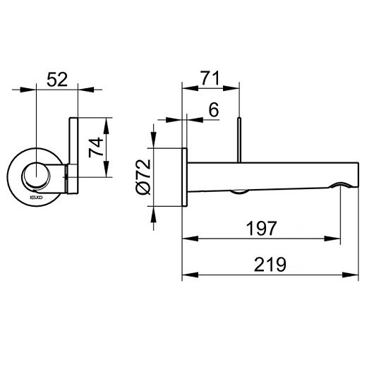 Смеситель для раковины (вылет 20см) Keuco IXMO 59516011101 хром