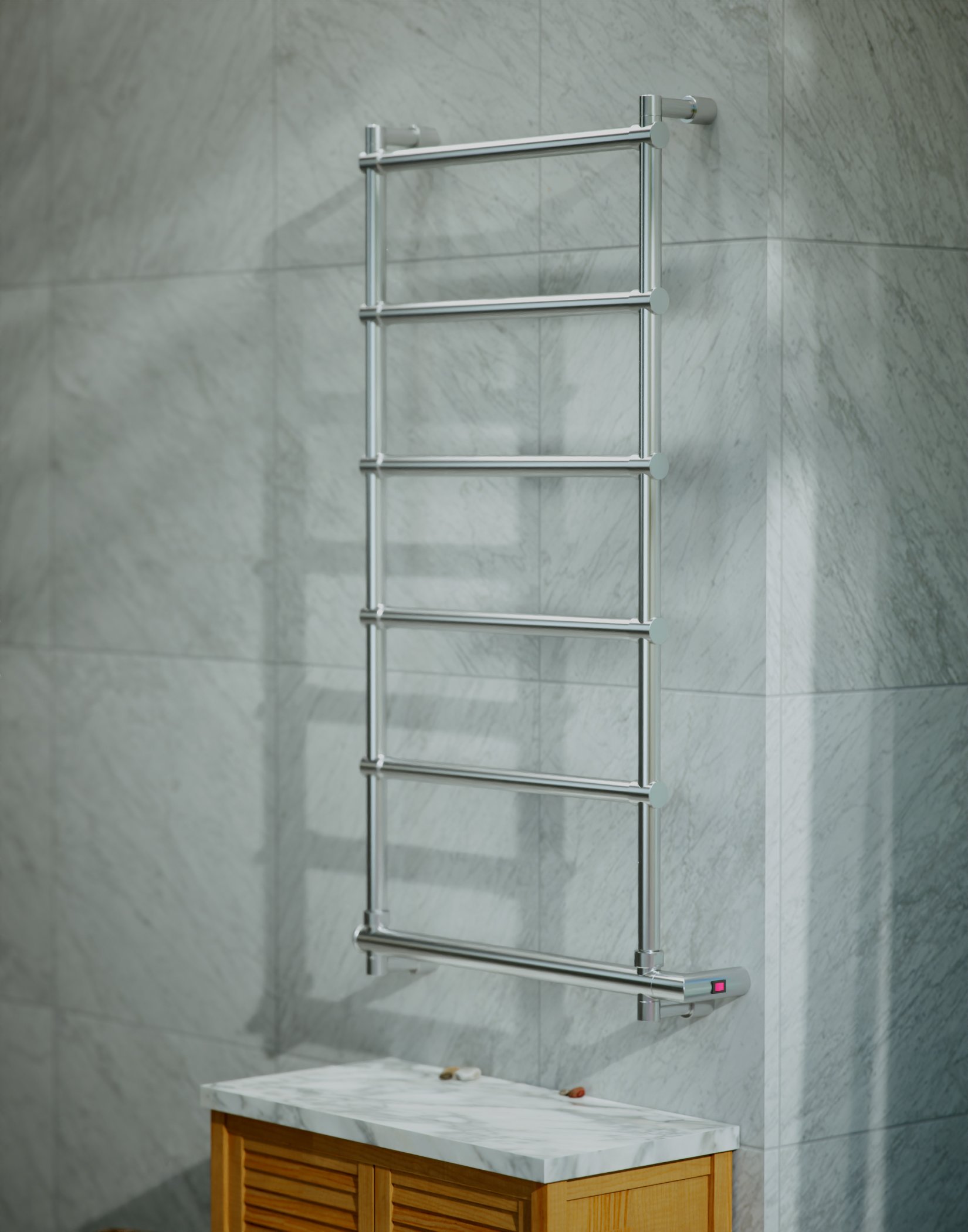 Полотенцесушитель электрический Margaroli Sole 542-6 5424706CRNB 1020х570 хром