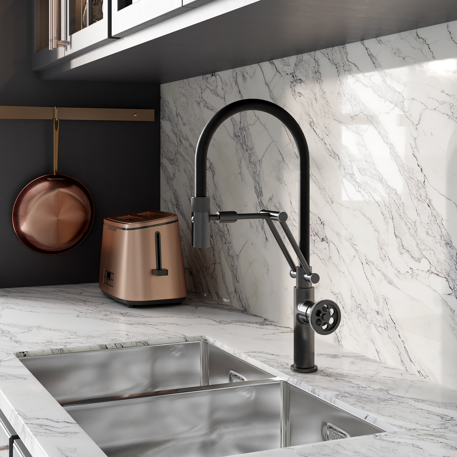 Смеситель для кухни IDDIS Grange GRAGMFLi05 графит/черный