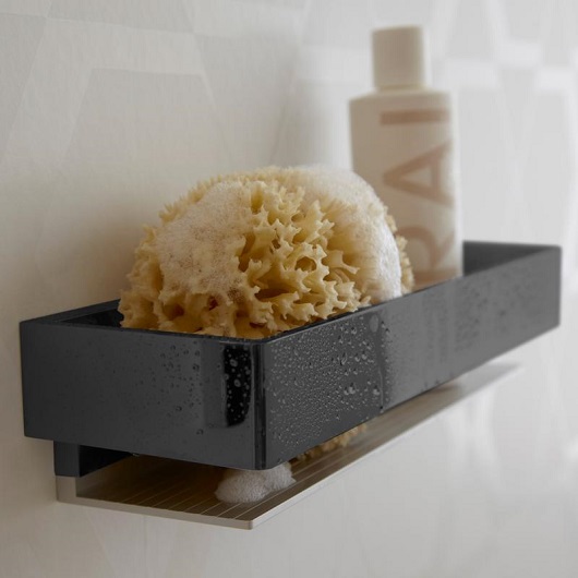 Корзинка для душа со стеклоочистителем Keuco Edition 11 11159130000 хром черный шлифованный