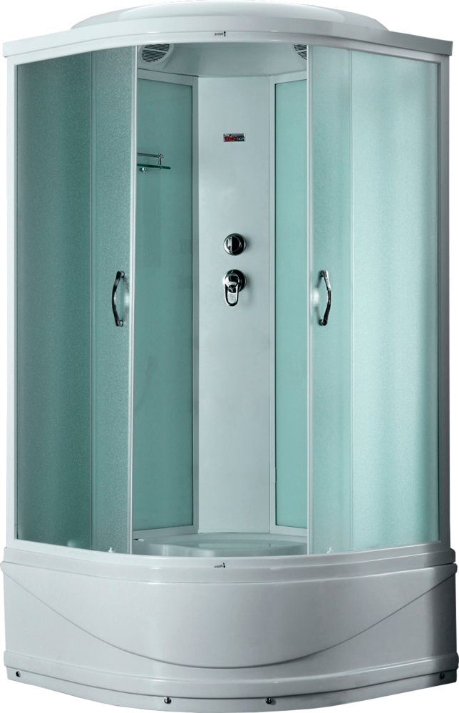 Душевая кабина Timo Eco TE-0700 P 100x100x215 профиль белый, стекло рифленое
