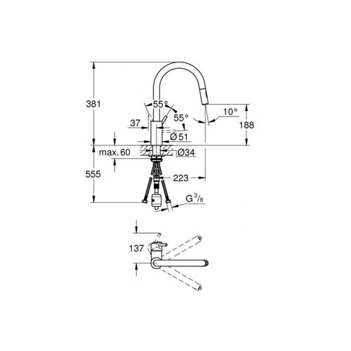 Смеситель для кухни Grohe Concetto 31483002 хром