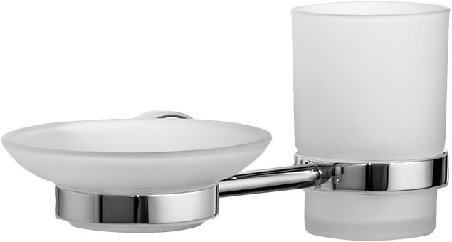 Стакан для зубных щеток с мыльницей Iddis Calipso CALMBG0i57 Белый Хром
