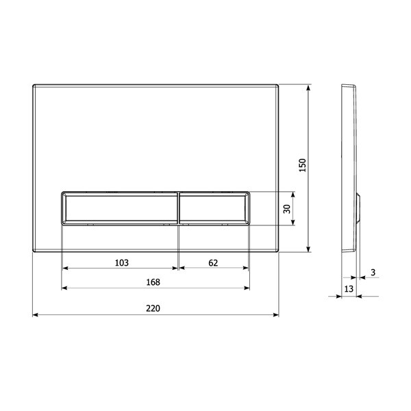 Кнопка смыва Elsen E08 E08.blackmatt черный матовый