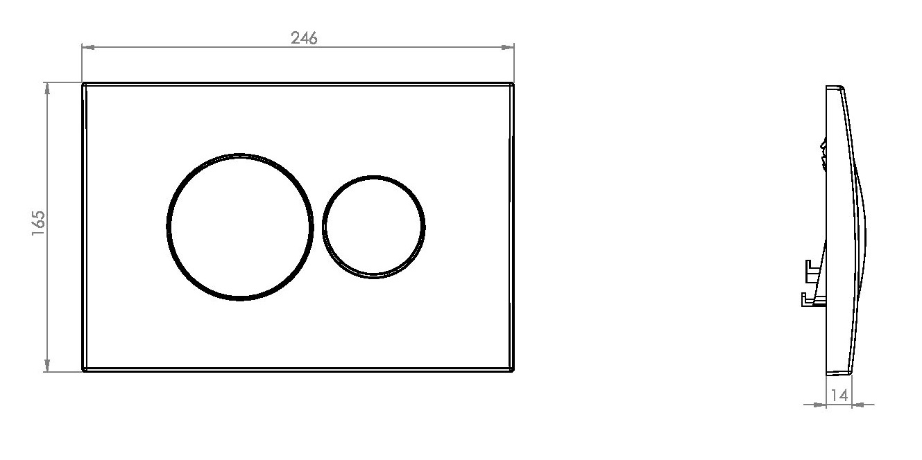 Кнопка смыва для унитазов Vincea VFP-731MG серый матовый