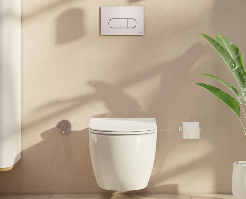 Готовое решение для подвесных унитазов Vitra Core 800-1873 с панелью смыва Root R 740-2280 цвет глянцевый хром