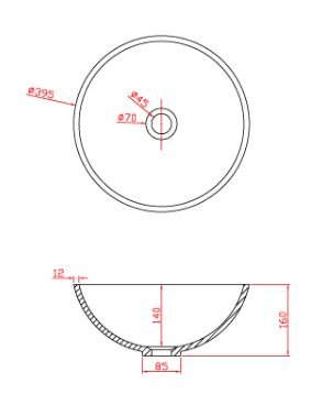 Раковина накладная 39,5см MonteBianco Nemi 11102 белый матовый