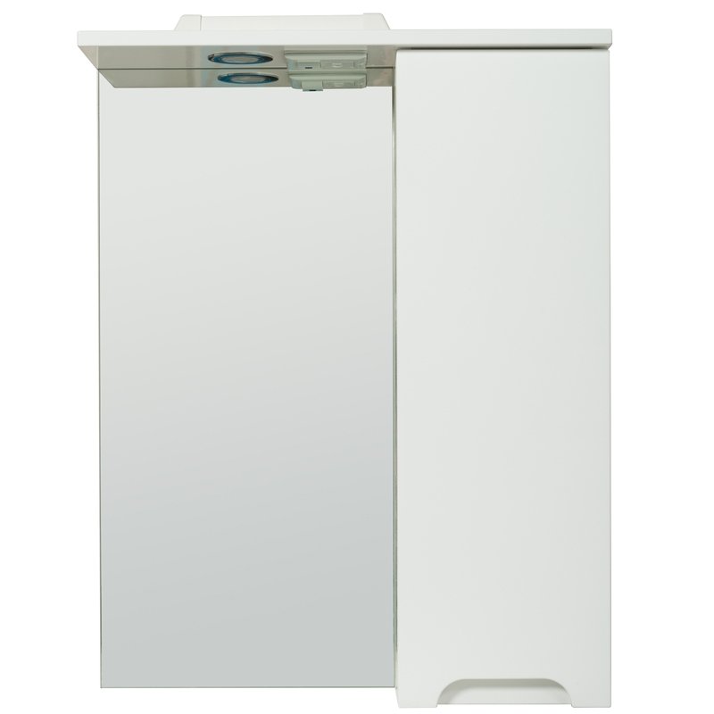 Зеркальный шкаф Rush Pioneer 60 со светильником Белый глянец