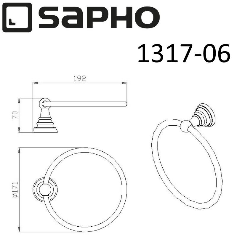 Полотенцедержатель Sapho DIAMOND 1317-06 хром