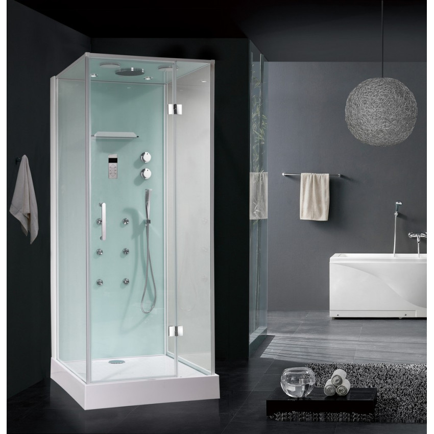 Душевая кабина Orans 8612000 100x90x220 профиль белый, стекло прозрачное