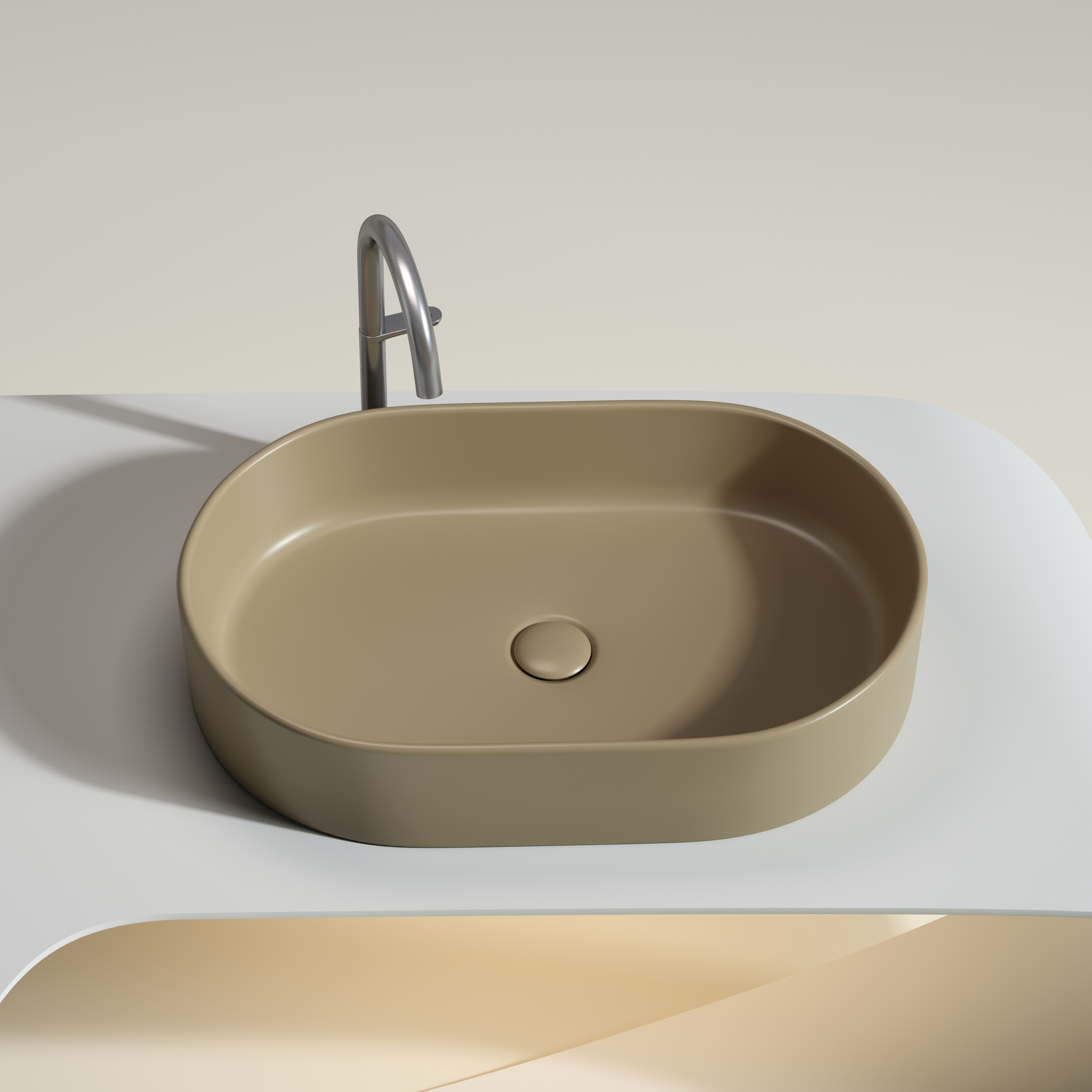 Раковина накладная 60см Ceramica Nova Element CN6048MC капучино матовый