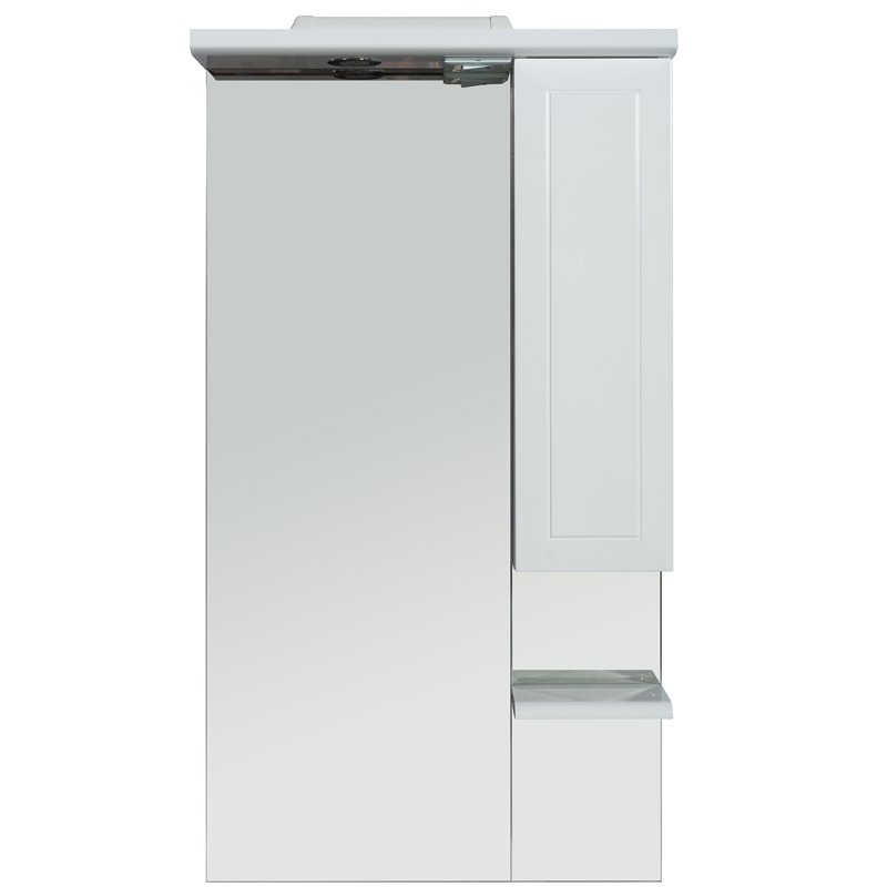 Зеркальный шкаф Rush Fiji 65 со светильником Белый глянец