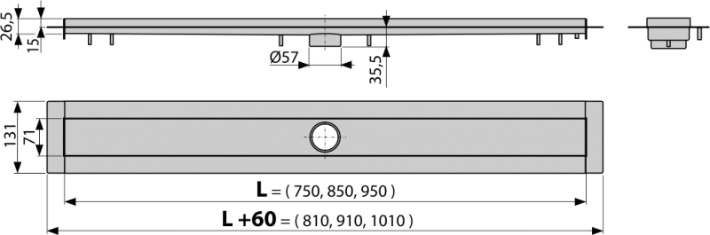 Душевой лоток Alcaplast Modular APZ13-750 Modular без сифона, ножек и решетки