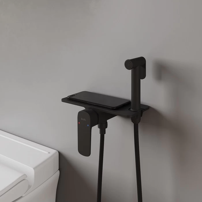 Гигиенический душ со смесителем IDDIS AXEBLSHi08 черный матовый