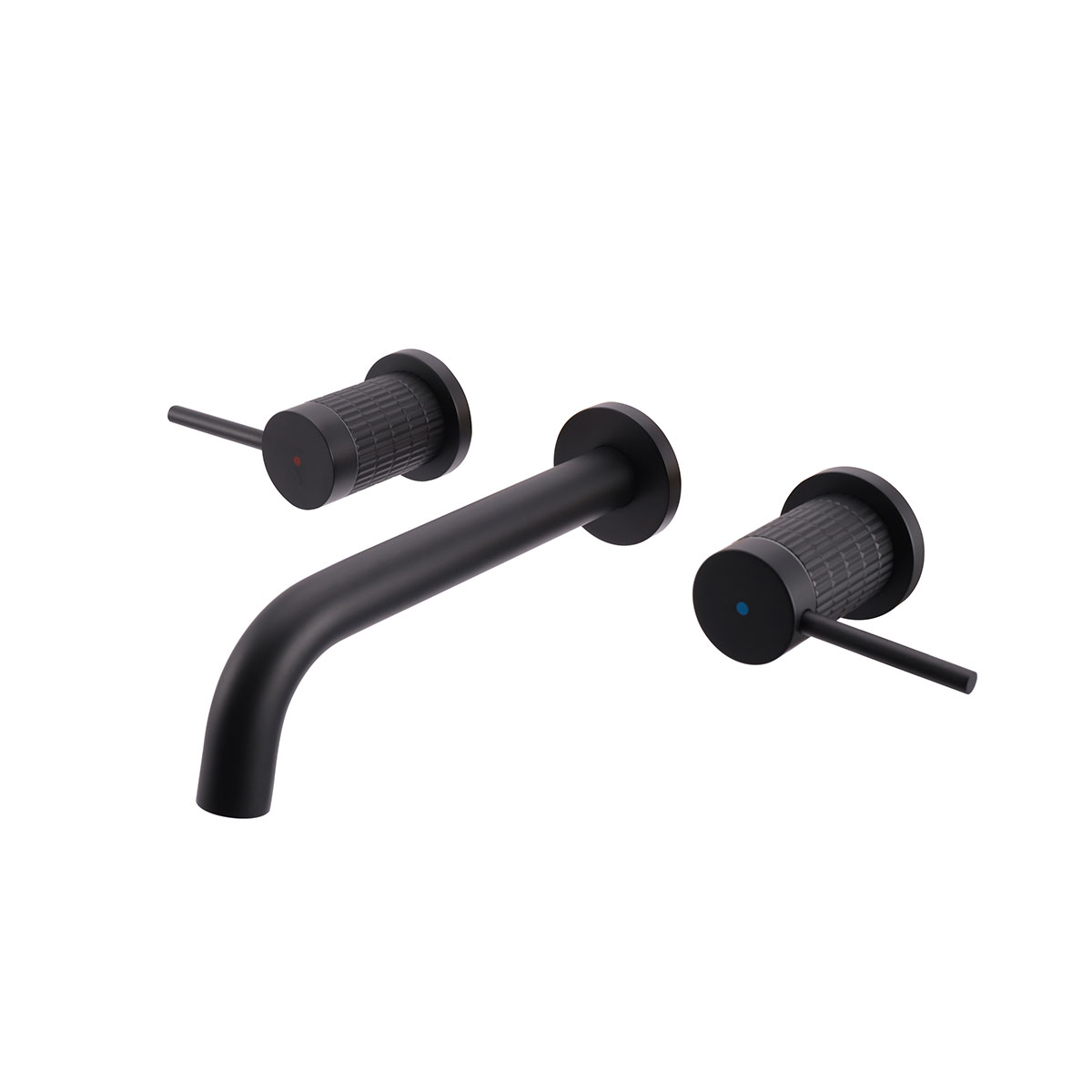 Смеситель для раковины на 3 отверстия Vincea Groove VBFW-4G1MB черный матовый