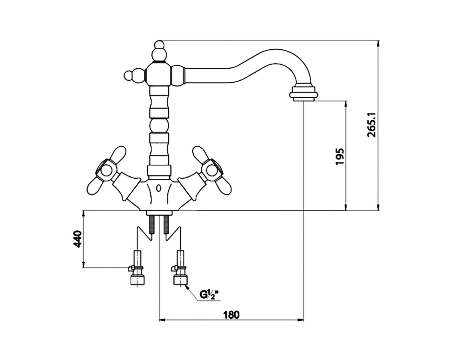 Смеситель для кухни  Timo Ritz 0143FK chrome-gold хром;золото