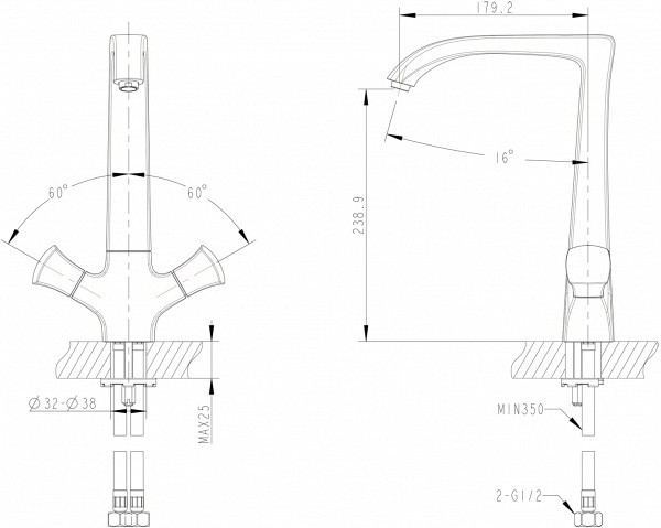 Смеситель для ванны с душем Bravat Whirlpool F678112C-01 хром