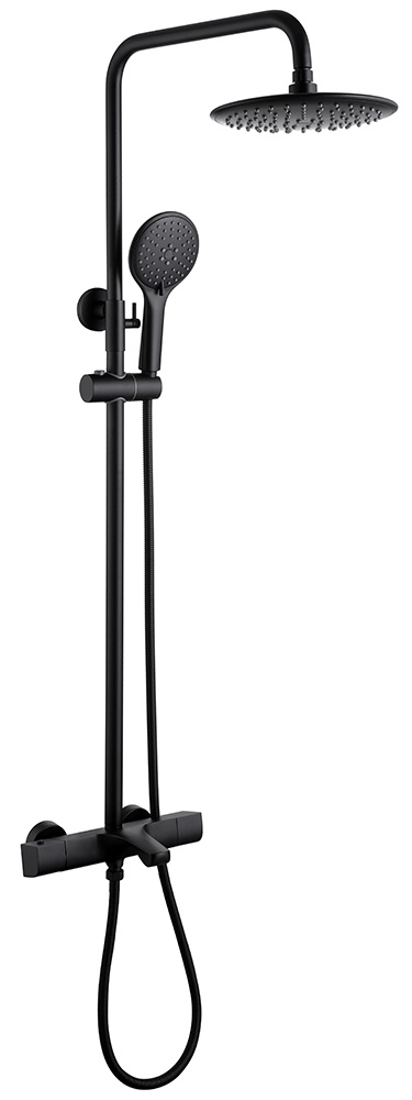 Душевая стойка с термостатом ABBER AF8516B черный матовый
