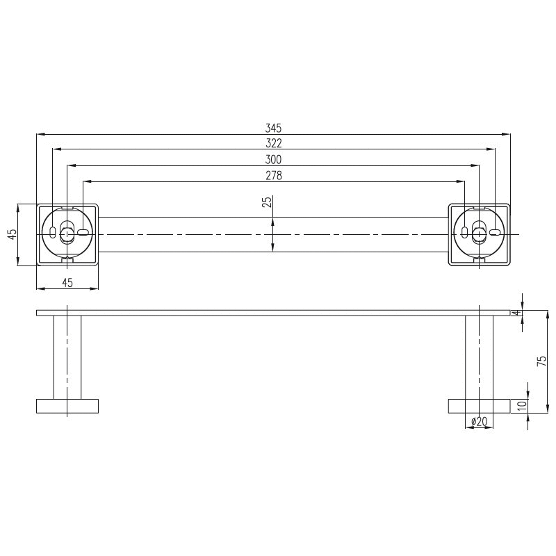Полотенцедержатель Villeroy & Boch Elements-Striking TVA15200900061 хром