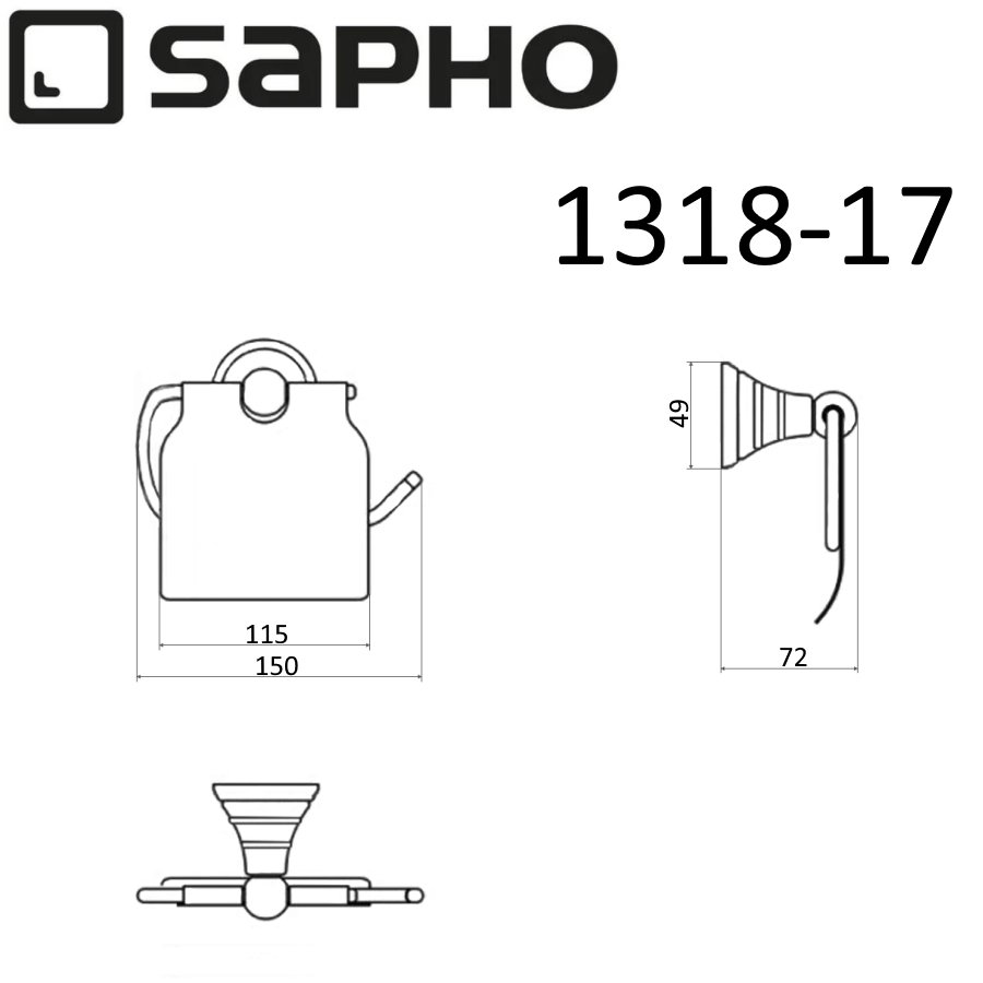 Держатель туалетной бумаги Sapho DIAMOND 1318-17 бронза