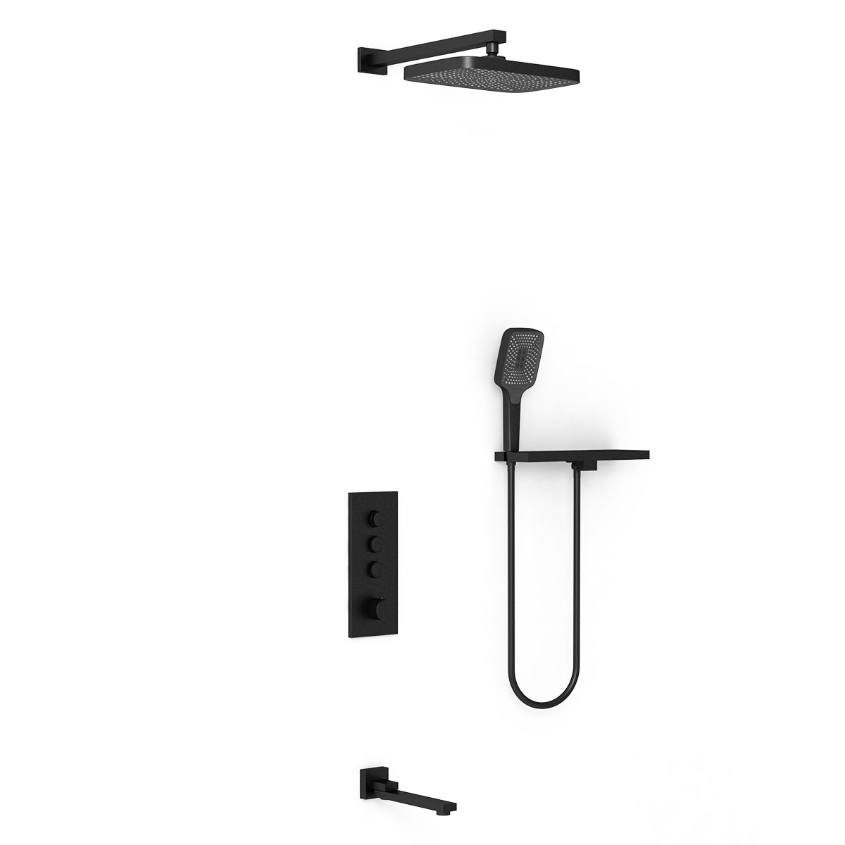 Душевой комплект Vincea VSFW-431T1RMB встраиваемый, термостатический, 3 режима, черный