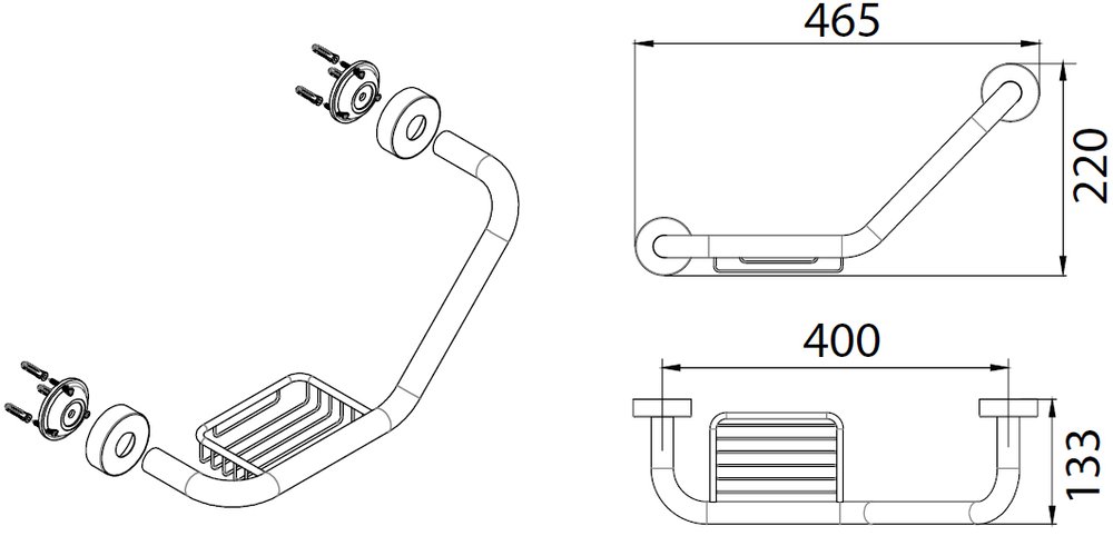 Поручень для ванны Fixsen Hotel FX-31018 Хром