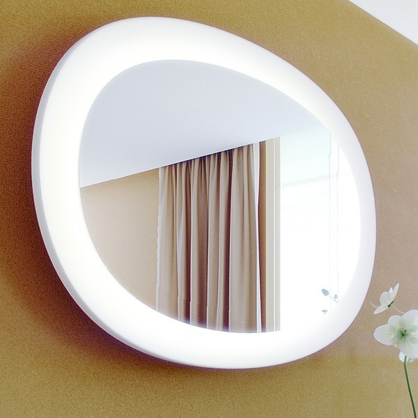 Зеркало Aqwella Дюна 96 Dun.02.10/W с подсветкой Белое