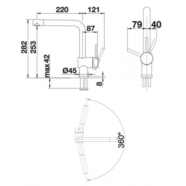 Смеситель для кухни Blanco Linus 516699 алюметаллик