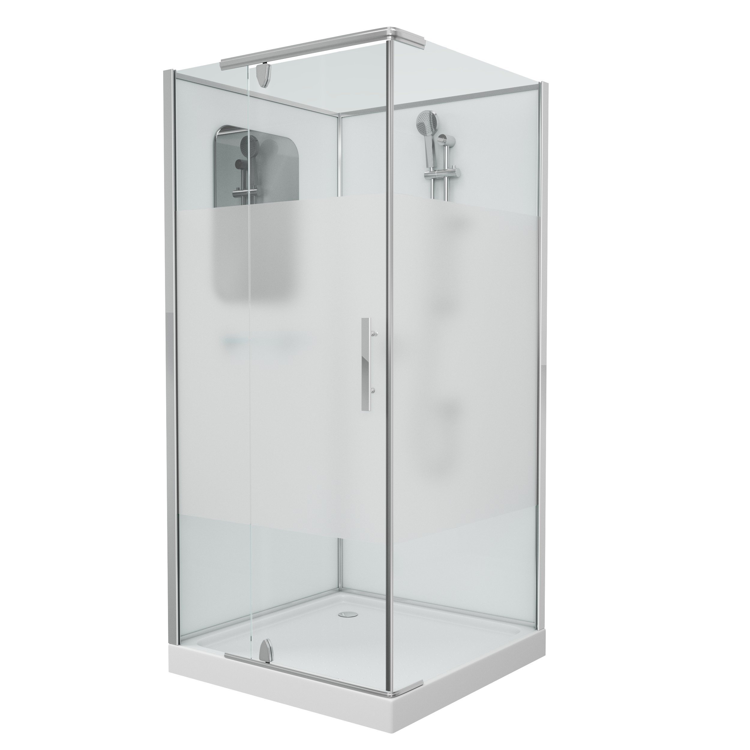 Душевая кабина Grossman GR171QR 90x90x205 профиль хром, стекло прозрачное/матовое