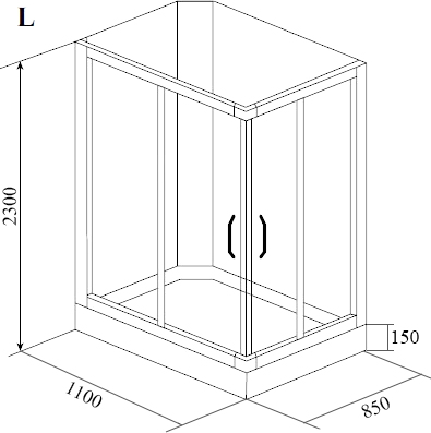 Душевая кабина Timo Lux TL-1504 L 110x85x230 профиль хром глянцевый, стекло прозрачное