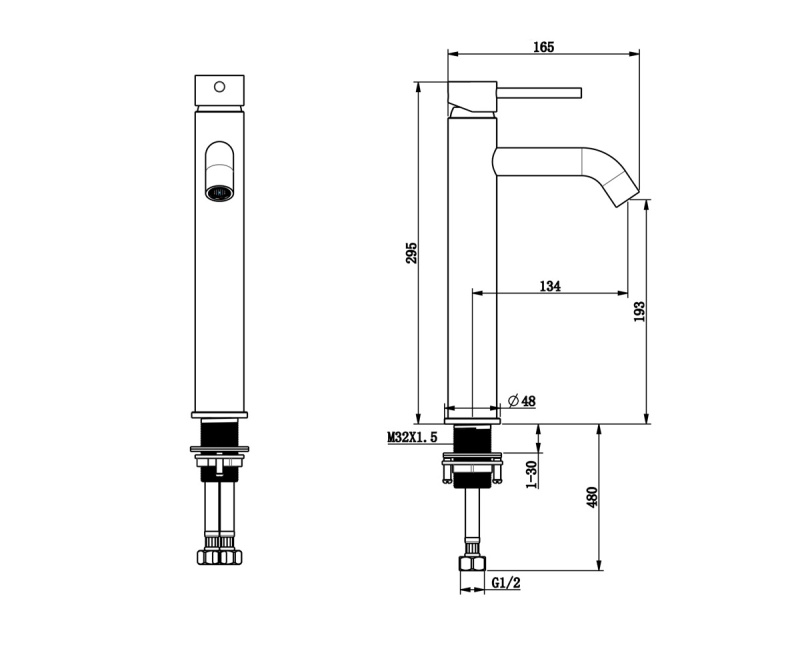 Смеситель для раковины Bronze de Luxe SCANDI 1452B, черный
